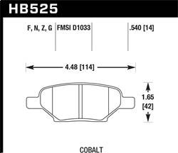 Hawk Performance - DTC-60 Disc Brake Pad - Hawk Performance HB525G.540 - Image 1