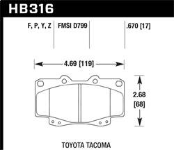 Hawk Performance - HPS Disc Brake Pad - Hawk Performance HB316F.670 - Image 1