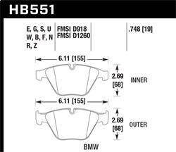 Hawk Performance - DTC-70 Disc Brake Pad - Hawk Performance HB551U.748 - Image 1