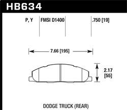 Hawk Performance - LTS Disc Brake Pad - Hawk Performance HB634Y.750 - Image 1