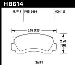 Hawk Performance - DTC-30 Disc Brake Pad - Hawk Performance HB614W.600 - Image 1