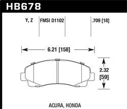 Hawk Performance - Performance Ceramic Disc Brake Pad - Hawk Performance HB678Z.709 - Image 1