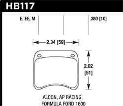 Hawk Performance - Black Disc Brake Pad - Hawk Performance HB117M.380 - Image 1