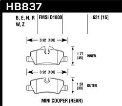 Hawk Performance - HP Plus Disc Brake Pad - Hawk Performance HB837N.621 - Image 1