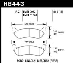 Hawk Performance - DTC-60 Disc Brake Pad - Hawk Performance HB443G.614 - Image 1