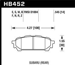 Hawk Performance - HT-10 Disc Brake Pad - Hawk Performance HB452S.545 - Image 1