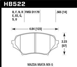 Hawk Performance - HP Plus Disc Brake Pad - Hawk Performance HB522N.565 - Image 1