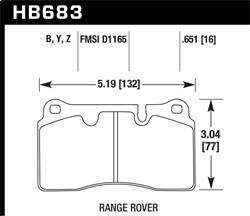 Hawk Performance - LTS Disc Brake Pad - Hawk Performance HB683Y.651 - Image 1