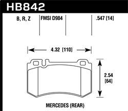 Hawk Performance - Street Race Disc Brake Pad - Hawk Performance HB842R.547 - Image 1