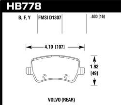 Hawk Performance - HPS Disc Brake Pad - Hawk Performance HB778F.630 - Image 1