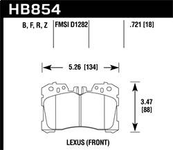 Hawk Performance - Street Race Disc Brake Pad - Hawk Performance HB854R.721 - Image 1