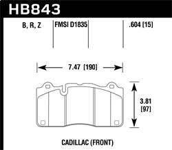 Hawk Performance - Street Race Disc Brake Pad - Hawk Performance HB843R.604 - Image 1