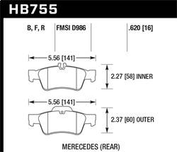 Hawk Performance - HP Plus Disc Brake Pad - Hawk Performance HB755N.620 - Image 1
