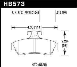 Hawk Performance - HP Plus Disc Brake Pad - Hawk Performance HB573N.615 - Image 1