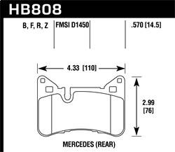 Hawk Performance - Street Race Disc Brake Pad - Hawk Performance HB808R.570 - Image 1