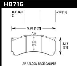 Hawk Performance - DTC-60 Disc Brake Pad - Hawk Performance HB716G.710 - Image 1