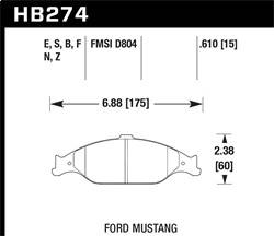 Hawk Performance - HP Plus Disc Brake Pad - Hawk Performance HB274N.610 - Image 1