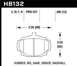Hawk Performance - Black Disc Brake Pad - Hawk Performance HB132M.580 - Image 1