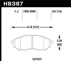 Hawk Performance - Performance Ceramic Disc Brake Pad - Hawk Performance HB387Z.547 - Image 1