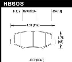 Hawk Performance - HPS Disc Brake Pad - Hawk Performance HB608F.630 - Image 1