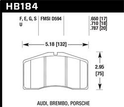 Hawk Performance - DTC-70 Disc Brake Pad - Hawk Performance HB184U.650 - Image 1