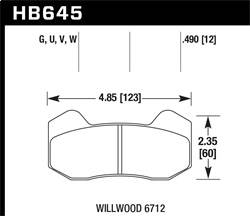 Hawk Performance - DTC-60 Disc Brake Pad - Hawk Performance HB645G.490 - Image 1