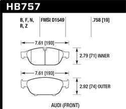 Hawk Performance - Street Race Disc Brake Pad - Hawk Performance HB757R.758 - Image 1