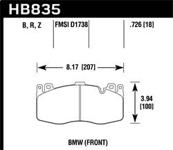 Hawk Performance - Street Race Disc Brake Pad - Hawk Performance HB835R.726 - Image 1