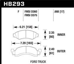 Hawk Performance - HPS Disc Brake Pad - Hawk Performance HB293F.668 - Image 1