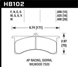 Hawk Performance - DTC-30 Disc Brake Pad - Hawk Performance HB102W.600 - Image 1
