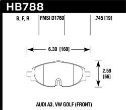 Hawk Performance - Street Race Disc Brake Pad - Hawk Performance HB788N.745 - Image 1