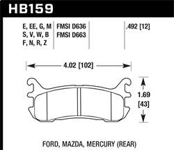 Hawk Performance - Black Disc Brake Pad - Hawk Performance HB159M.492 - Image 1