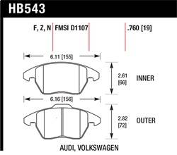 Hawk Performance - DTC-60 Disc Brake Pad - Hawk Performance HB543G.760 - Image 1