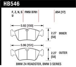 Hawk Performance - HP Plus Disc Brake Pad - Hawk Performance HB546N.654 - Image 1