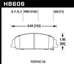 Hawk Performance - HP Plus Disc Brake Pad - Hawk Performance HB606N.650 - Image 1