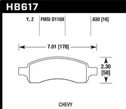 Hawk Performance - LTS Disc Brake Pad - Hawk Performance HB617Y.630 - Image 1