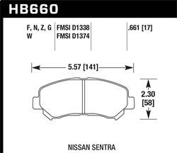 Hawk Performance - HP Plus Disc Brake Pad - Hawk Performance HB660N.661 - Image 1