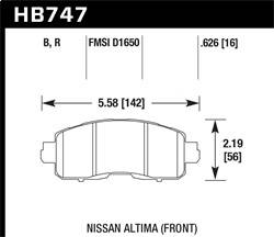 Hawk Performance - Street Race Disc Brake Pad - Hawk Performance HB747R.626 - Image 1
