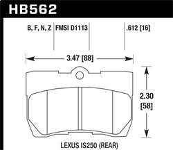 Hawk Performance - HP Plus Disc Brake Pad - Hawk Performance HB562N.612 - Image 1