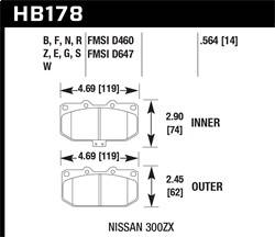 Hawk Performance - HPS Disc Brake Pad - Hawk Performance HB178F.564 - Image 1