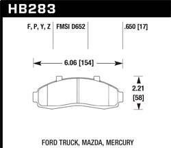 Hawk Performance - SuperDuty Disc Brake Pad - Hawk Performance HB283P.650 - Image 1