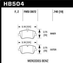 Hawk Performance - HPS Disc Brake Pad - Hawk Performance HB504F.740 - Image 1
