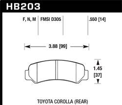 Hawk Performance - Black Disc Brake Pad - Hawk Performance HB203M.550 - Image 1