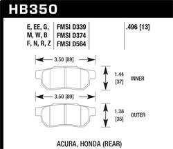 Hawk Performance - Black Disc Brake Pad - Hawk Performance HB350M.496 - Image 1