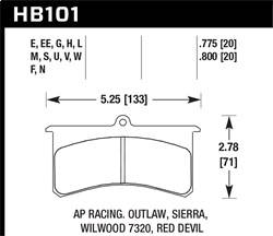 Hawk Performance - Black Disc Brake Pad - Hawk Performance HB101M.800 - Image 1
