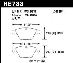 Hawk Performance - Street Race Disc Brake Pad - Hawk Performance HB733R.748 - Image 1