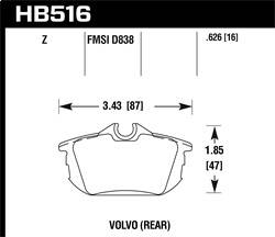 Hawk Performance - Performance Ceramic Disc Brake Pad - Hawk Performance HB516Z.626 - Image 1