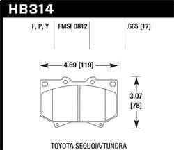Hawk Performance - SuperDuty Disc Brake Pad - Hawk Performance HB314P.665 - Image 1