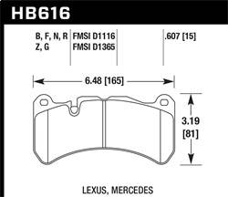 Hawk Performance - HP Plus Disc Brake Pad - Hawk Performance HB616N.607 - Image 1