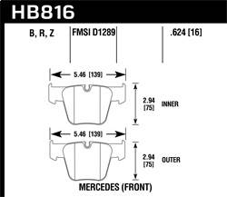 Hawk Performance - Street Race Disc Brake Pad - Hawk Performance HB816R.624 - Image 1